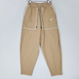 Nike Pants Womens XS Tan High Rise Sherpa Essential Woven Track Sweatpants